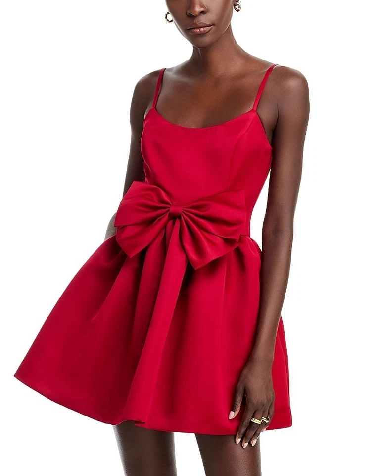AQUA RED Mini Dress Bow Front Party Cocktail Sleeveless Size Small - Image 1 of 1