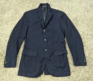 Polo Ralph Lauren Blazer Mens 38R Navy Blue 3 Button Unstructured Virgin Wool - Picture 1 of 10