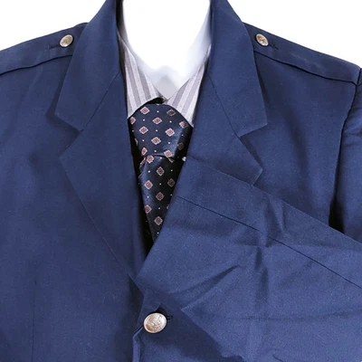 Abrigo Deportivo Patriot De Colección Para Hombres 40S Azul Militar Blazer Chaqueta Plateado 3 Bttn 1 Ventilación Foto 1 de 4