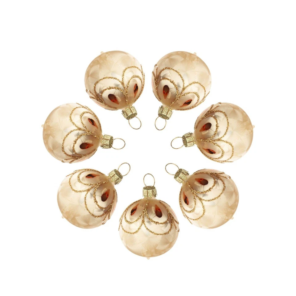 Thüringer Christbaumschmuck Kugel Eischampagner 7er-Set BxHxT 4x4x4cm NEU  - Bild 1 von 1