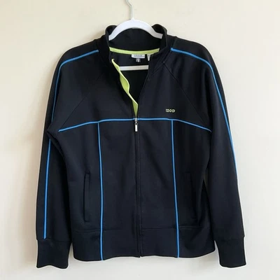 Chaqueta deportiva para mujer IZOD Movement cremallera azul negro ropa deportiva bolsillos talla L Foto 1 de 4