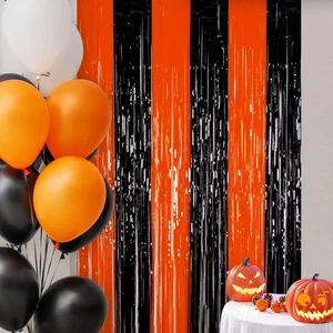 Hanging Halloween Party Backdrop Easy To Install Streamers Curtains Home - Picture 1 of 21