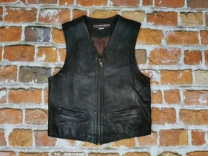 Chevignon Rodeo Vintage Cowboy Leather Vest Braun Western Casual Size: M Tip Top - Picture 1 of 9
