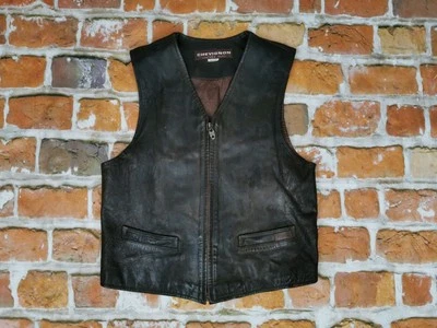 Chevignon Rodeo Vintage Cowboy Leather Vest Brown Western Casual Size M Tip Top - Image 1 of 4