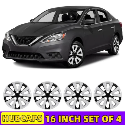 Juego de 4 tapacubos de 16" cubiertas de rueda para Nissan Sentra 2013-19/2011-17 Nissan Leaf Foto 1 de 4