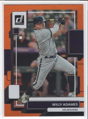 #139 2022 Donruss Orange Holo Willy Adames Milwaukee Brewers - Image 1 of 2