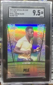 2023 Leaf Special RL Pele LS-17 Metal Legends Silver 7/25 SGC 9.5 Brazil Soccer - Bild 1 von 2