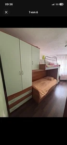 Kinder Jugendzimmer Möbel Set Kleiderschrank Schreibtisch Betten Matratze Neu - Bild 1 von 7