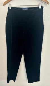 PIAZZA SEMPIONE Audrey Black Velvet Cropped Pants Size 42 IT 6 US - Picture 1 of 5