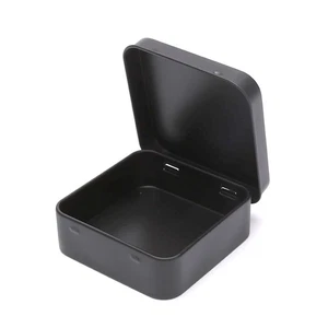 Mini Metal Tins Container Square Hinged Flip Storage Tin Box Jewelry Coin Ca-^- - Picture 1 of 15