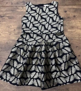 CREWCUTS Black Gold Sleeveless Butterfly Party Dress size 7 - Picture 1 of 5