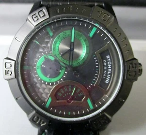Para Hombres Nuevo Stührling Original R1 Citizen Cuarzo GEN-Y Negro y Verde Estuche Papeles - Imagen 1 de 12