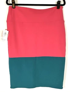 Womens Pencil Skirt Elastic Waist XL (18-20) Two Tone Work Church Stretch NWT - Picture 1 of 7