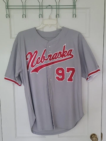VTG Sports Belle Nebraska Cornhuskers Baseball Jerseys Gray #97 Size Large Cover