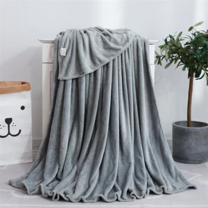 Soft Multipurpose Fleece Blanket Bed Sofa Car Available Flannel Minimalist Style - Picture 1 of 31