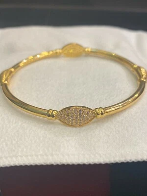 Классный Дубай ручной работы цирконий браслет браслет в 916 штамп 22 карат желтое золото - Изображение 1 из 4