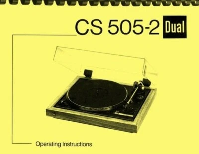 Tocadiscos Dual CS 505-2 MANUAL DEL PROPIETARIO y MANUAL DE SERVICIO Foto 1 de 3