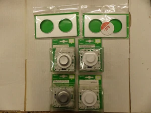 SET Schneider 4x Dimmer 2x 2-Fach Rahmen Abdeckung Silber Weiß Unterputz UP - Picture 1 of 7