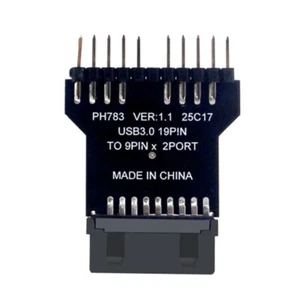 19Pin To 9Pin USB2.0 Double Port Connectors Header Signal Expansion Module - Afbeelding 1 van 8