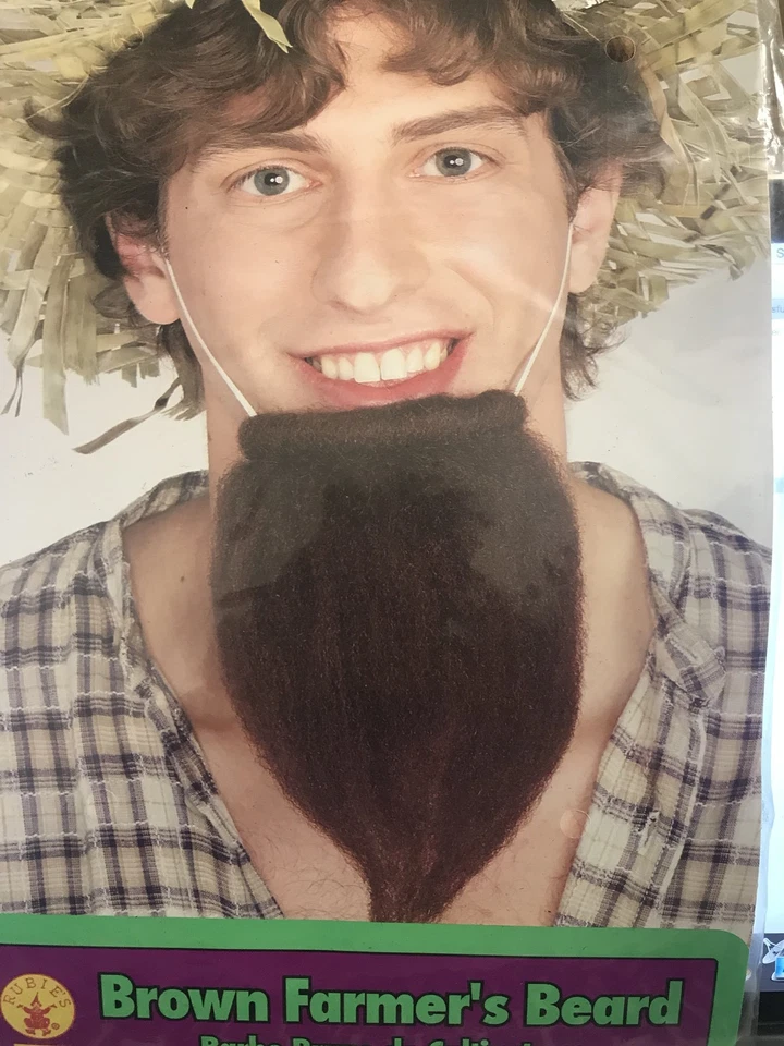 Disfraz de Barba de Granjero Marrón Vestir Cabello Facial Foto 1 de 1