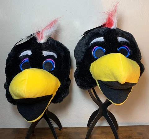 2x Lot Chicago Blackhawks Tommy Hawk Plush Mascot Hat Hockey NHL Adult/Youth NEW Cover