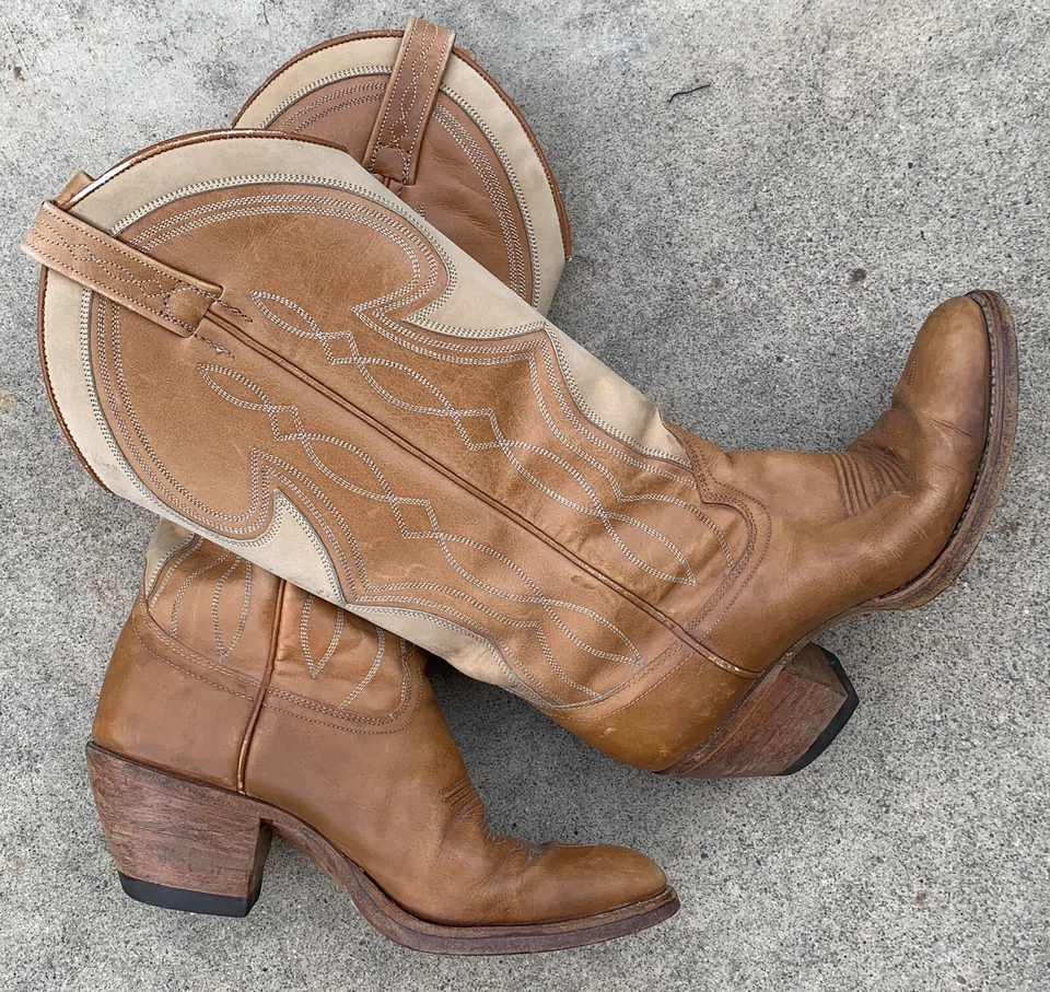 Vintage Dan Post Boots 5 C Made In Spain Ladies Womens Western Cowboy Cowgirl - Image 1 of 4