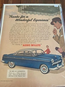 Vintage 1954 Aero Willys Thanks For A Wonderful Experience Car Auto ad - Picture 1 of 1