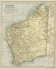 Western Australia Map; Genuine 1907 (Dated) City Town Physical Proposed Railroad