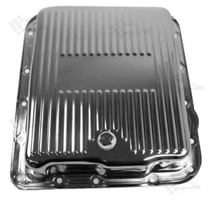 Chrome GM 700R4 & 4L60E Transmission Oil Pan - TH700R4 / TH4L60E - Finned Style - Picture 1 of 1