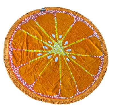 Toalla de Playa Redonda 100% Algodón Naranja Colección Martha Stewart Nueva Con Etiqueta Foto 1 de 4