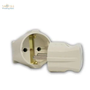 SET Schuko Stecker & Kupplung - weiß Schukostecker 230V - Bild 1 von 6