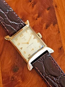 Restored Elgin vintage wristwatch circa 1940's with fancy extended lugs - Picture 1 of 20