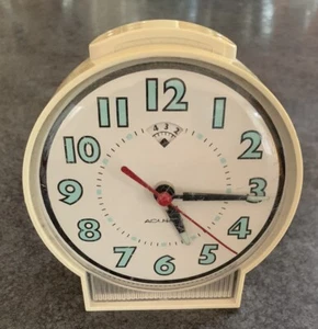 Acu Rite Wind Up Alarm Clock 4416 Acurite White WORKS See Pics Fast Shipping - Picture 1 of 4