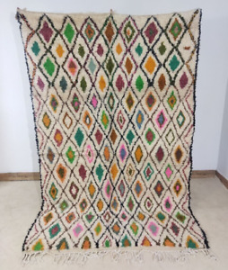 Vintage Beni Ourain Azilal Rug Moroccan Berber Wool handmade rug 5" x 8'3" ft
