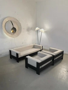  1970 SALON 1 CANAPE 2 FAUTEUILS MODERNISTE SPACE-AGE Tobia Scarpa CUBISTE - Bild 1 von 2