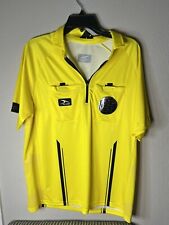 Score Large Yellow Striped Short Sleeve Soccer Referee Jersey Shirt Size AM