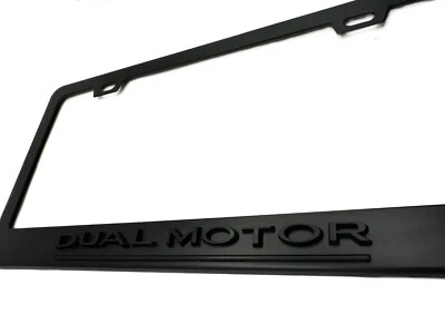 OEM SPEC Dual Motor Black License Plate Frame 3/Y/S/X - Image 1 of 4