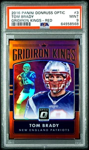 Donruss Optic Tom Brady 2016/99 Gridiron Kings Red Prizm primer año #3 PSA 9 SP - Imagen 1 de 7