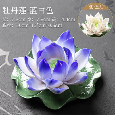 Bandeja de té de cerámica de loto para mascotas de té decoración hecha a mano accesorios de inserción de Buda Foto 1 de 4