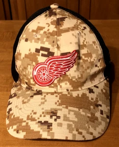 Detroit Red Wings Chevrolet NHL Hockey Embroidered Mesh Camo Baseball Hat Cap - Picture 1 of 5