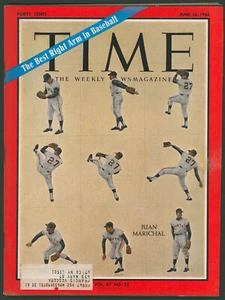 Time Magazine June 10 1966 Juan Marichal NY Giants Baseball Sandy Koufax Dodgers - Picture 1 of 6