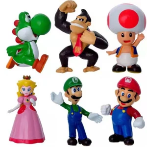 6Pcs/Set Mario Luigi Yoshi Monkey Toad Peach PVC Mini Action Figure Toys 3-8cm - Picture 1 of 7