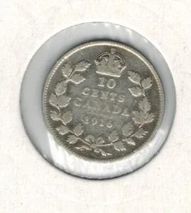 1916 SILVER Canadian Dime - Picture 1 of 2