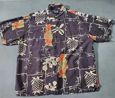 Vintage Ron Jon Shirt Mens XL Black Floral  90s Aloha Tropical Short Sleeve Camp - Image 1 of 4