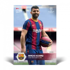 Sergio Aguero Signs for FC Barcelona - UCL TOPPS NOW Card #PS01 - Picture 1 of 2