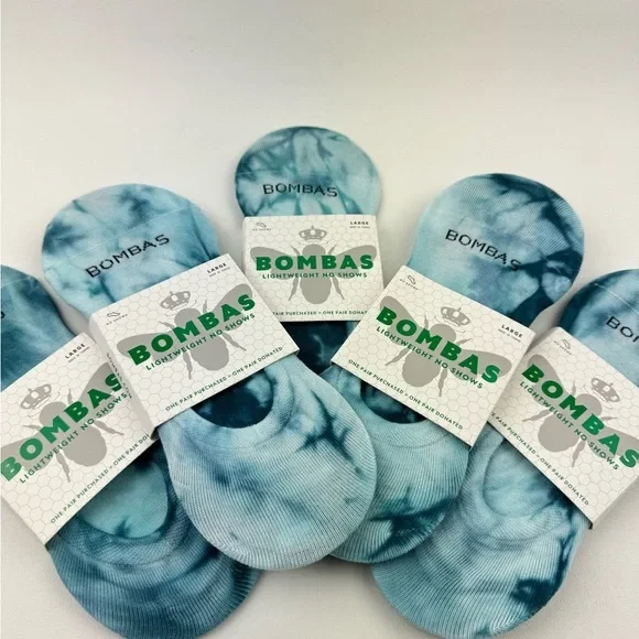 Bombas Women's Lightweight Tie Dye No Show Socks Size Large 5-Pack - Image 1 of 4