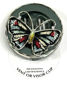 BATH BODY WORKS COLORFUL BUTTERFLY SCENTPORTABLE CAR VISOR CLIP FRESHENER HOLDER - Picture 1 of 6