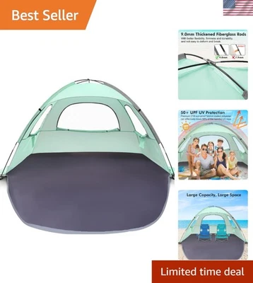 Легкая пляжная палатка с защитой от ультрафиолета для 6 человек - водонепроницаемая со всенаправленной молнией - Изображение 1 из 4
