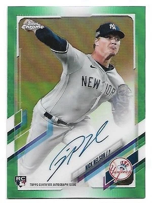 Nick Nelson /99 2021 Topps Chrome Green Refractor Rookie Auto #RA-NNE Autograph - Image 1 of 2