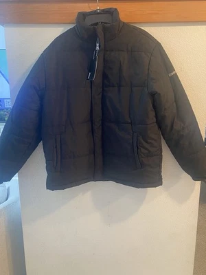 锐步男式冬季 Puffer 风格夹克绗缝户外尺寸 L 黑色 — 第 1/4 张图片